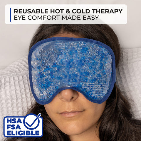 Thrive Hot & Cold Gel Bead Eye Mask/Sleep Mask - FSA HSA Approved - Reusable Gel Bead Ice Pack Provides Ice and Heat Pain Relief