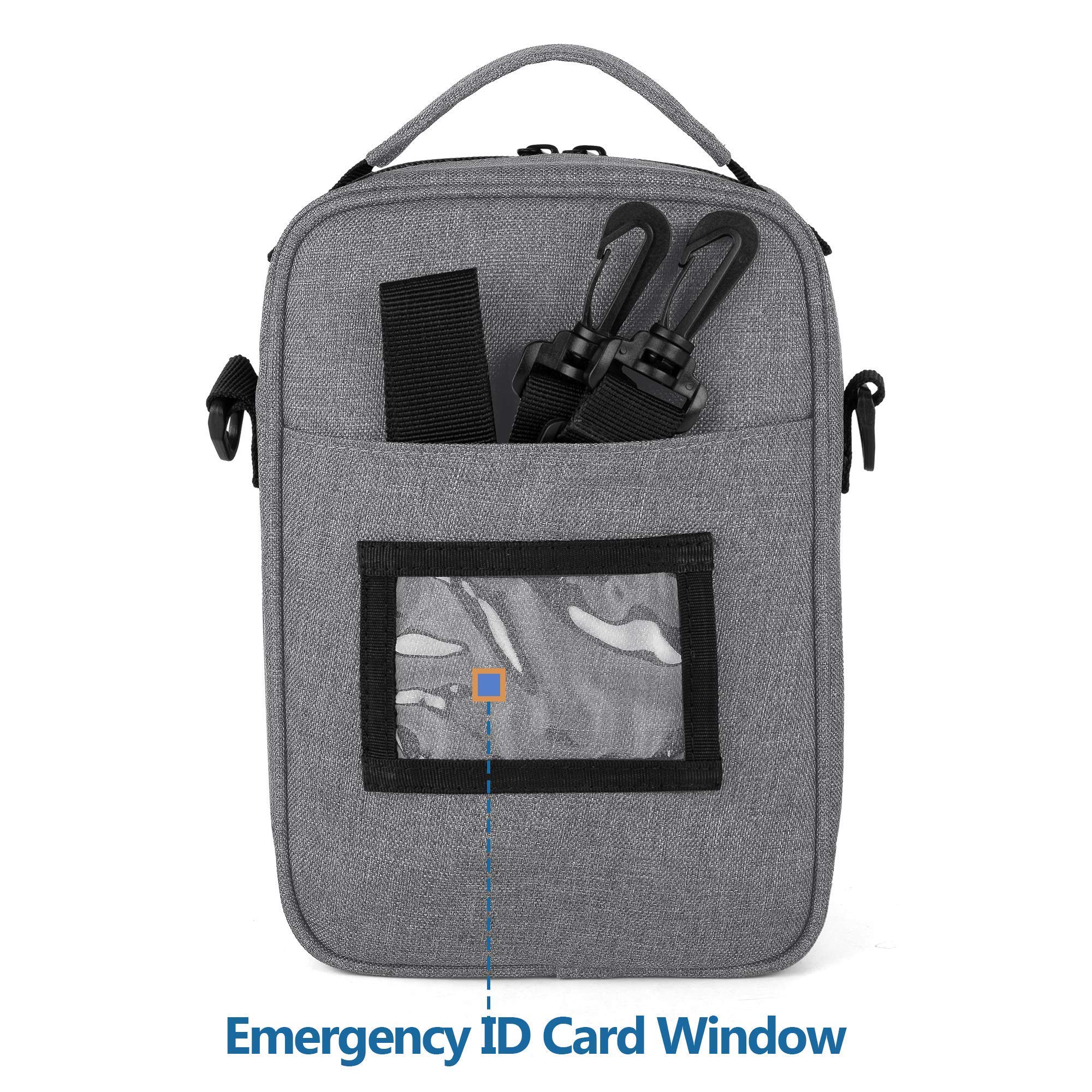 CURMIO Insulin Cooler Travel Case, Diabetic Medication Organizer Bag with Shoulder Strap for Diabetic Supplies, Gray (Patented D