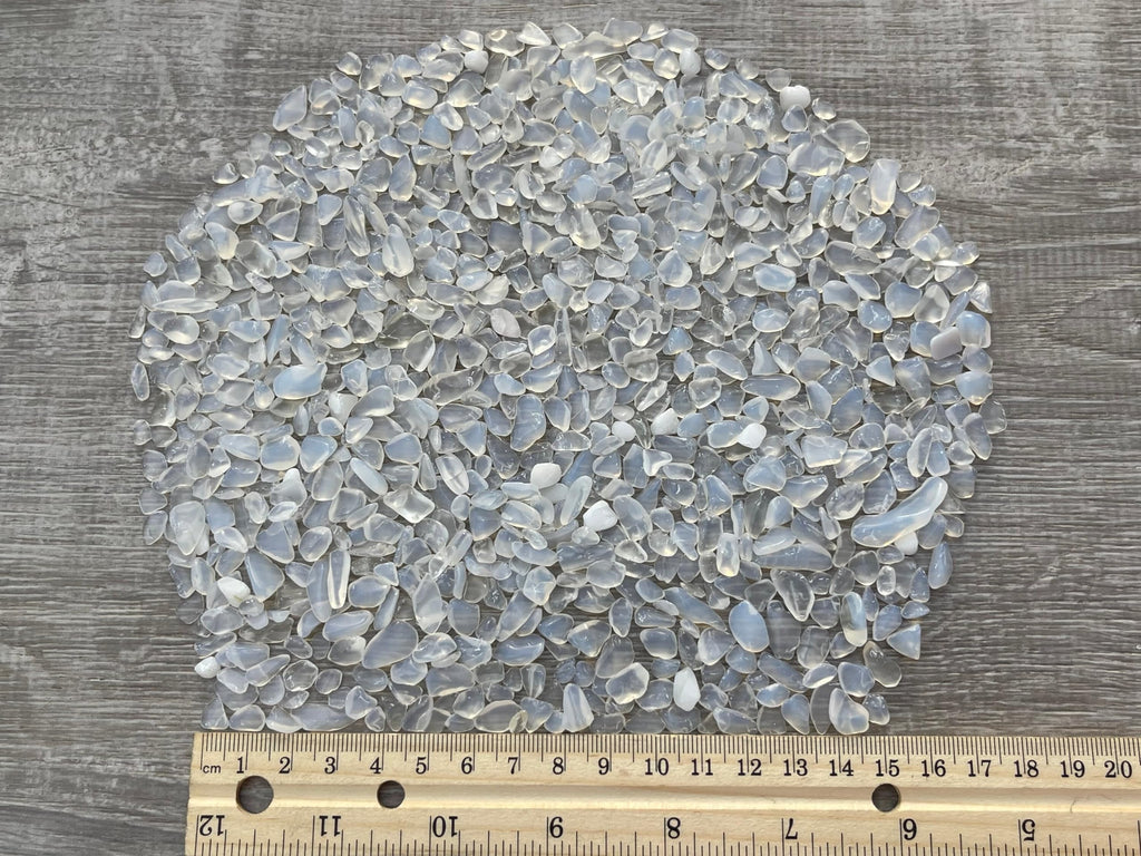 2 oz Lot Semi Tumbled Opalite Chips, Crushed Mini Opalite Crystals, Undrilled Crystal Chips (Opalite)