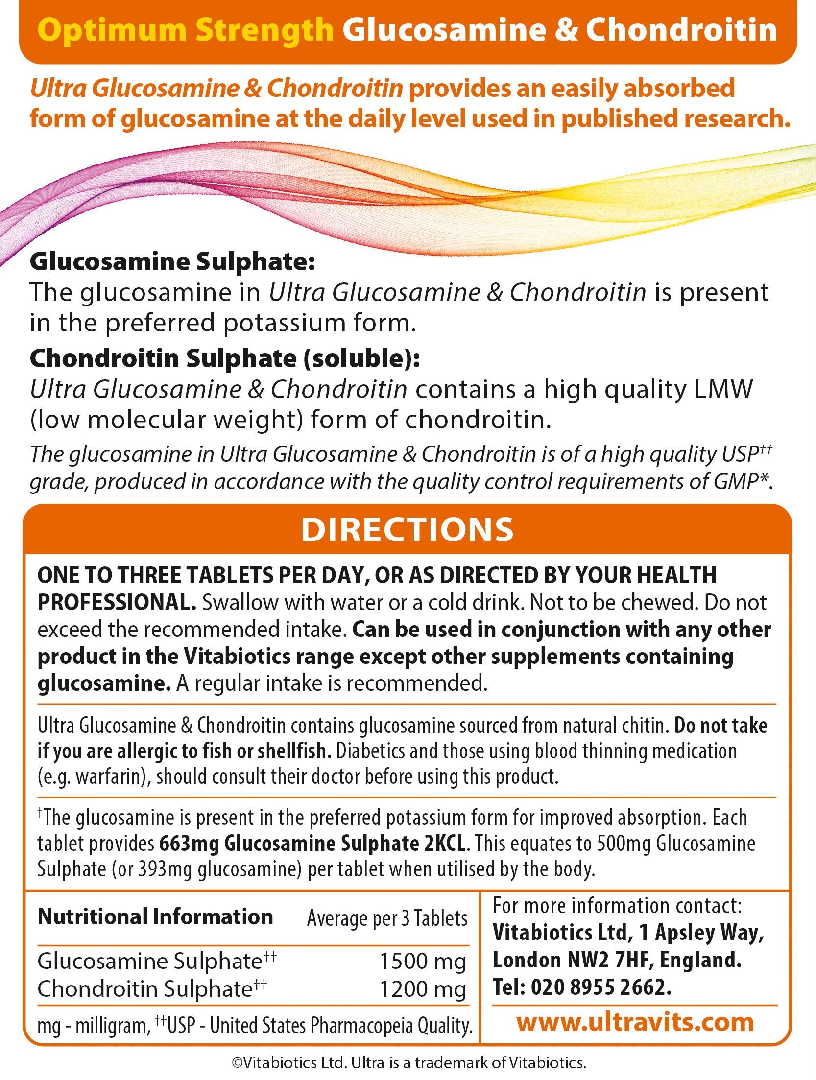 Vitabiotics Ultra Glucosamine and Chondroitin