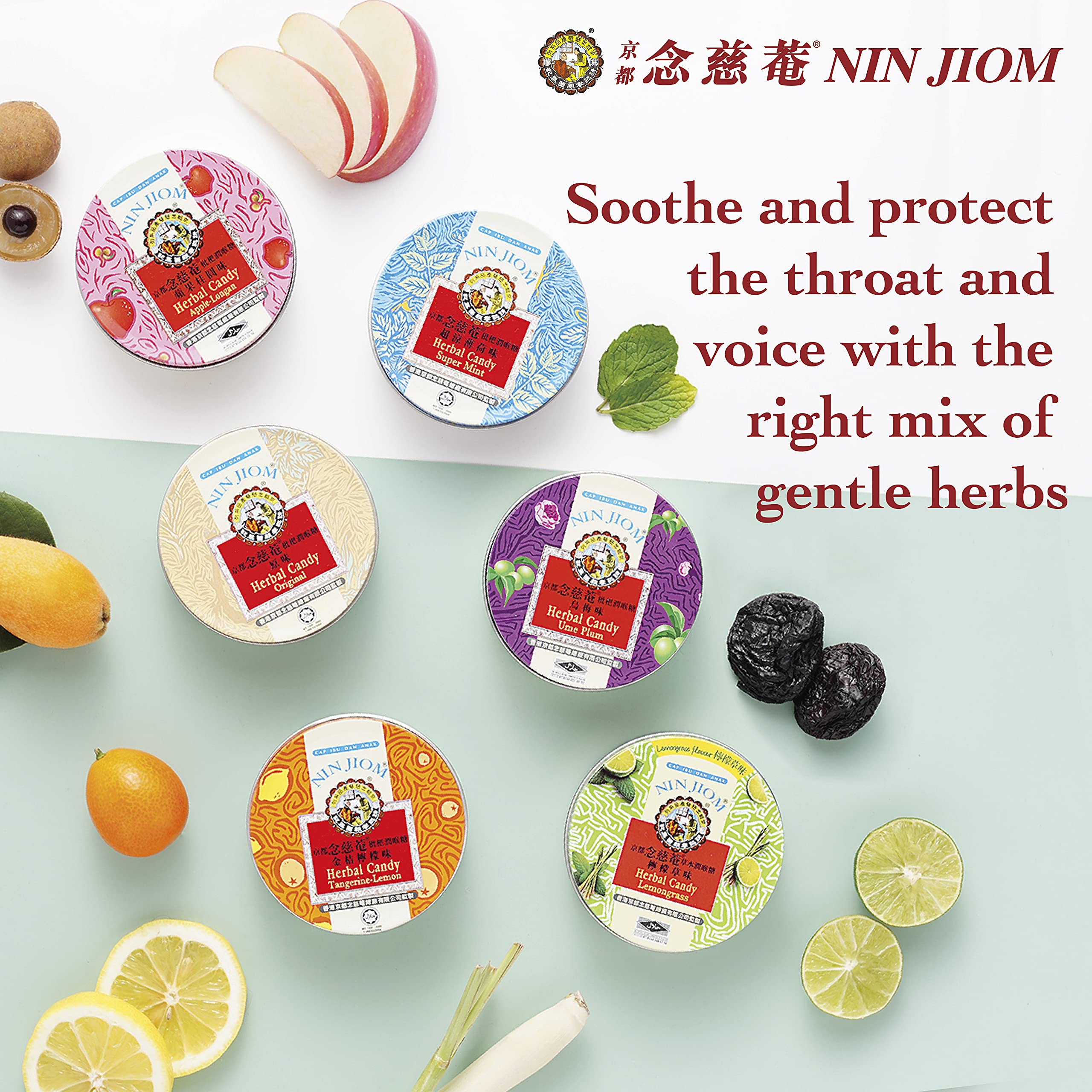 Nin Jiom Herbal Candy - Tangerine-Lemon 60GM