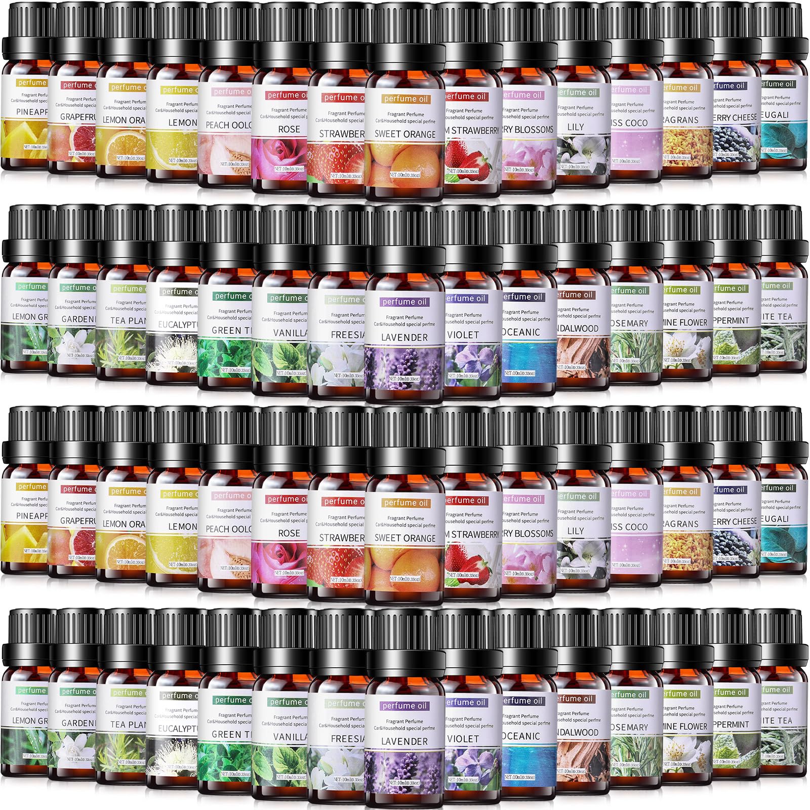 Nuanchu 26 Pcs Essential Oils Set 10ml Fragrance Oil Aromatherapy Kit for Diffuser Humidifier Aromatherapy-Oils for Candle Bath 