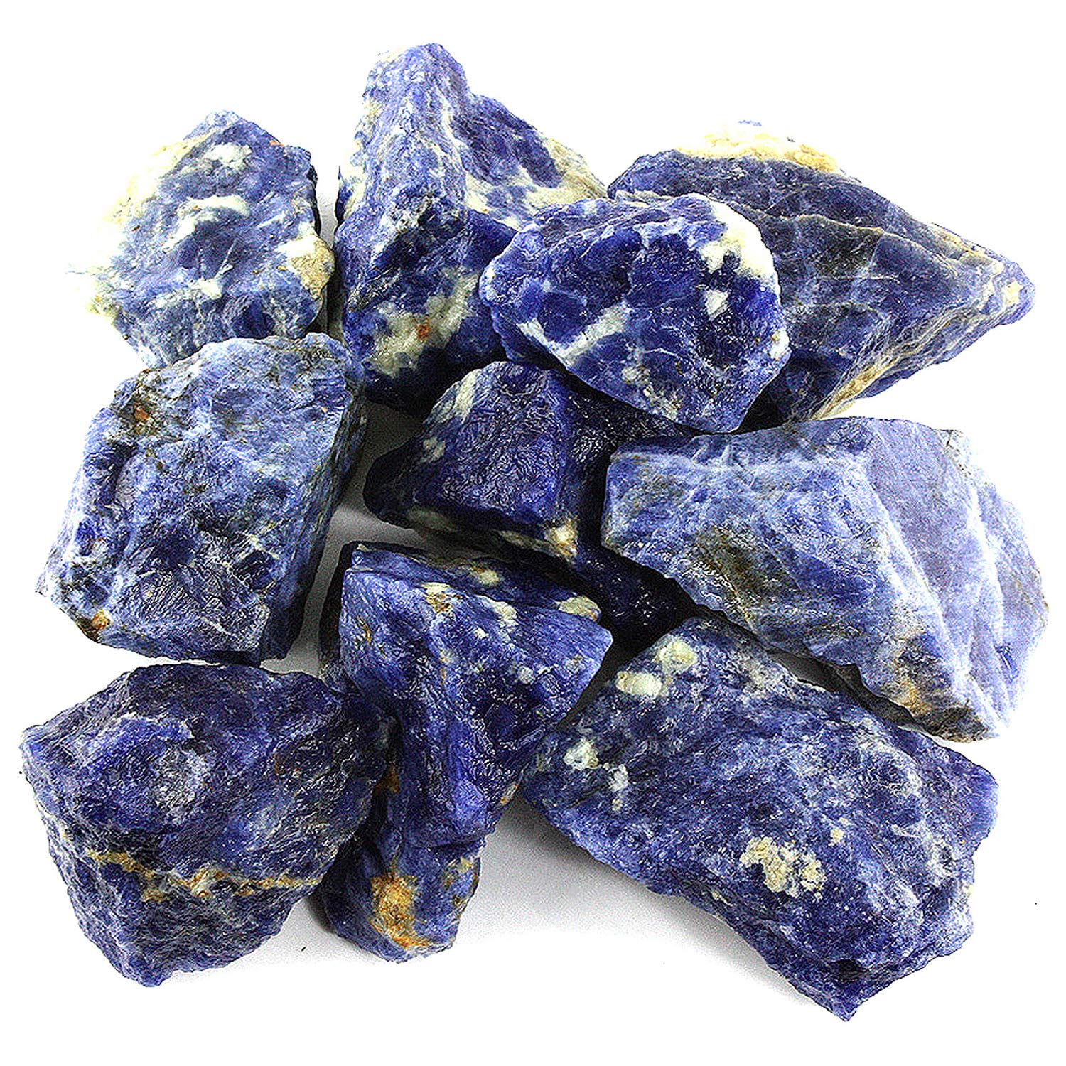 Crystal Allies 1 Pound Bulk Rough Blue Sodalite Reiki Crystal Healing Stones Large 1