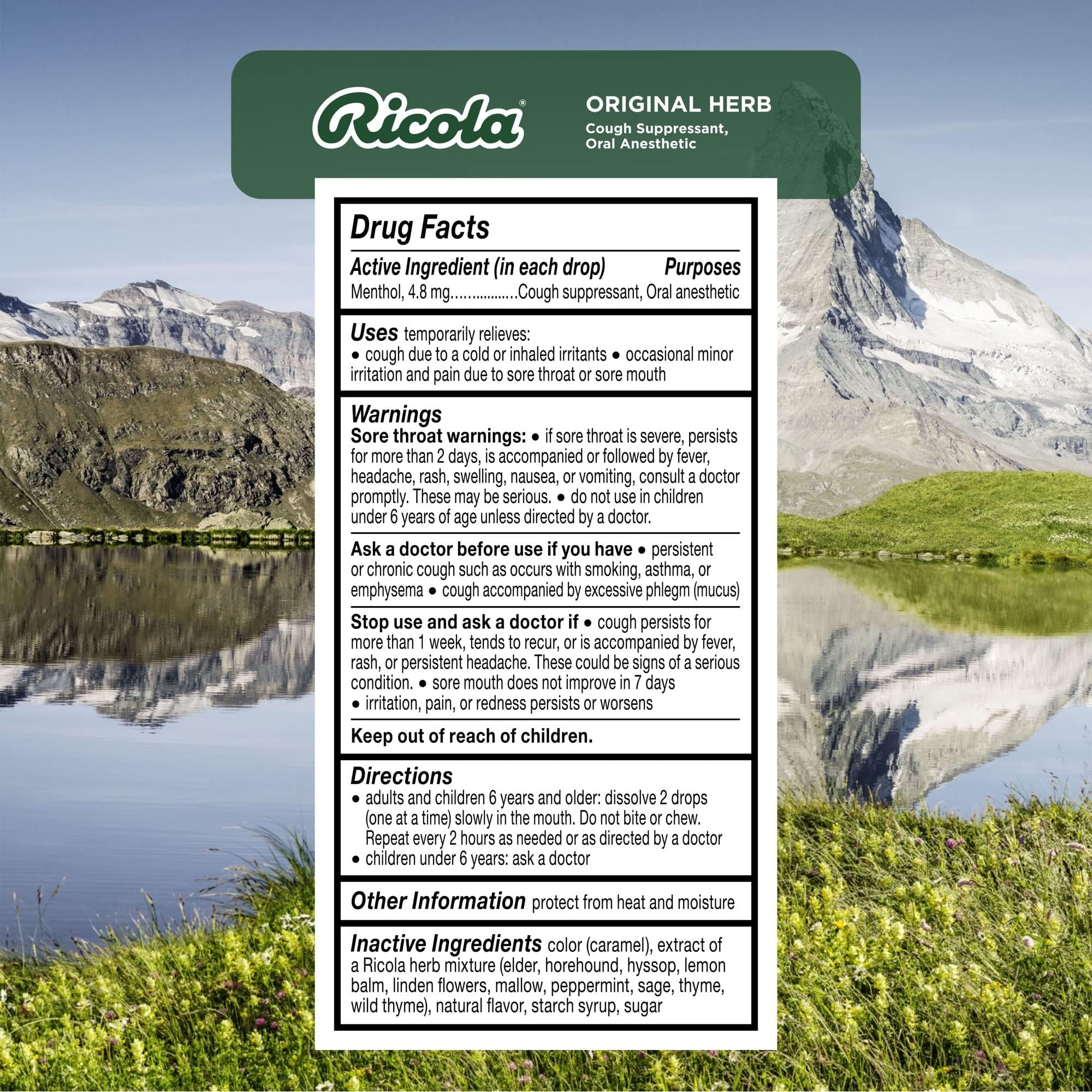 Ricola Natural Herb Cough Drops 50 Each (Pack of 3)