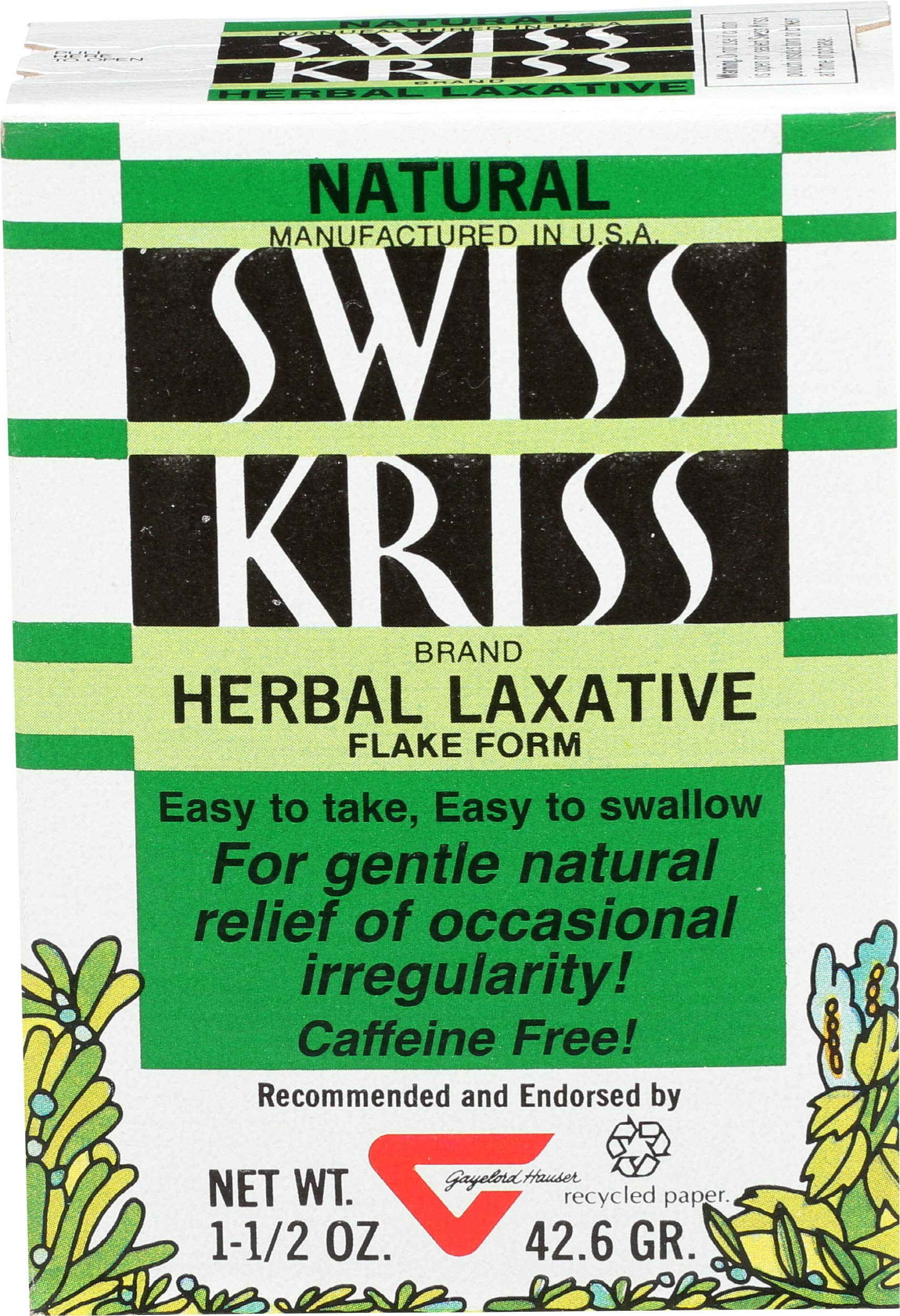 Modern Products Swiss Kriss Herbal Laxative Flake, 1.5 Ounce - 6 per case.