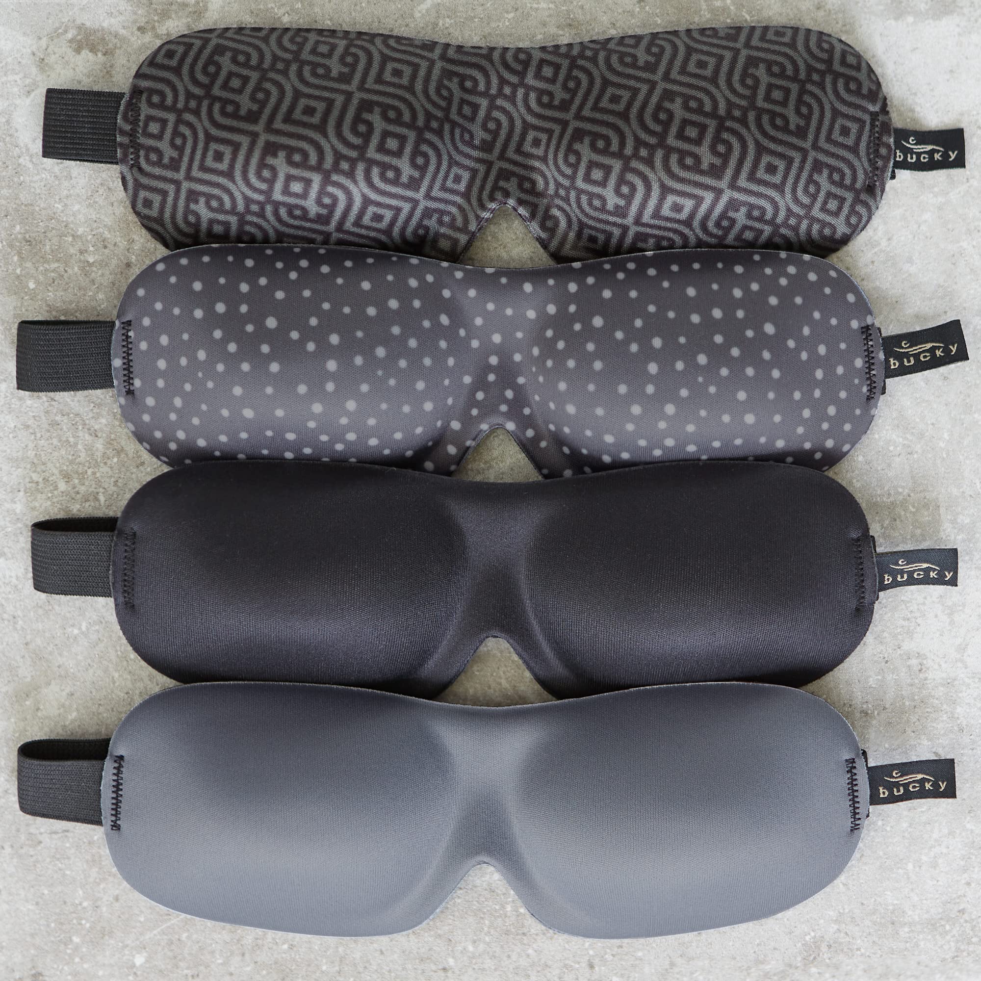 Bucky 40 Blinks No Pressure Eye Mask for Travel & Sleep, Granite Dots, One Size