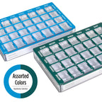 EZY DOSE Weekly (7-Day) Pill Organizer, Vitamin and Medicine Box, Medium Compartments with Easy Fill Tray, 4 Times a Day, Clear