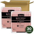 Depend Night Defense Incontinence Underwear for Women, Disposable, Overnight, Large, Blush, 30 Count (Packaging May Vary)