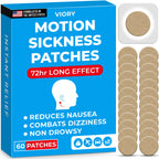 VIORY Motion Sickness Patches for Car and Boat Rides, Ships, Cruise and Airplane & Other Forms of Transport - Travel Essentials,