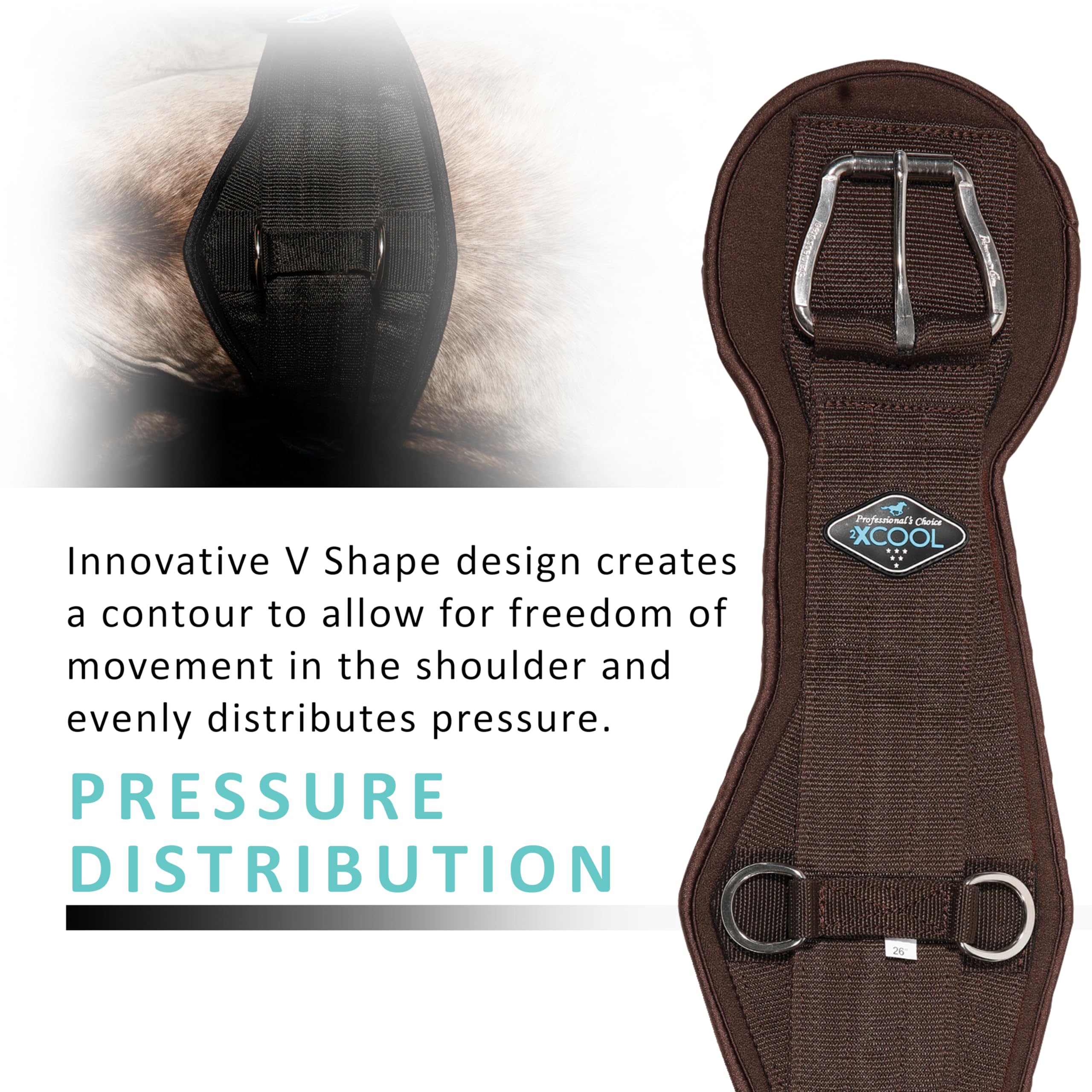Professionals Choice 2XCOOL Cinch | Cooling Minerals Infused in Liner | V-Shaped Design for Pressure Distribution | Extra Paddi
