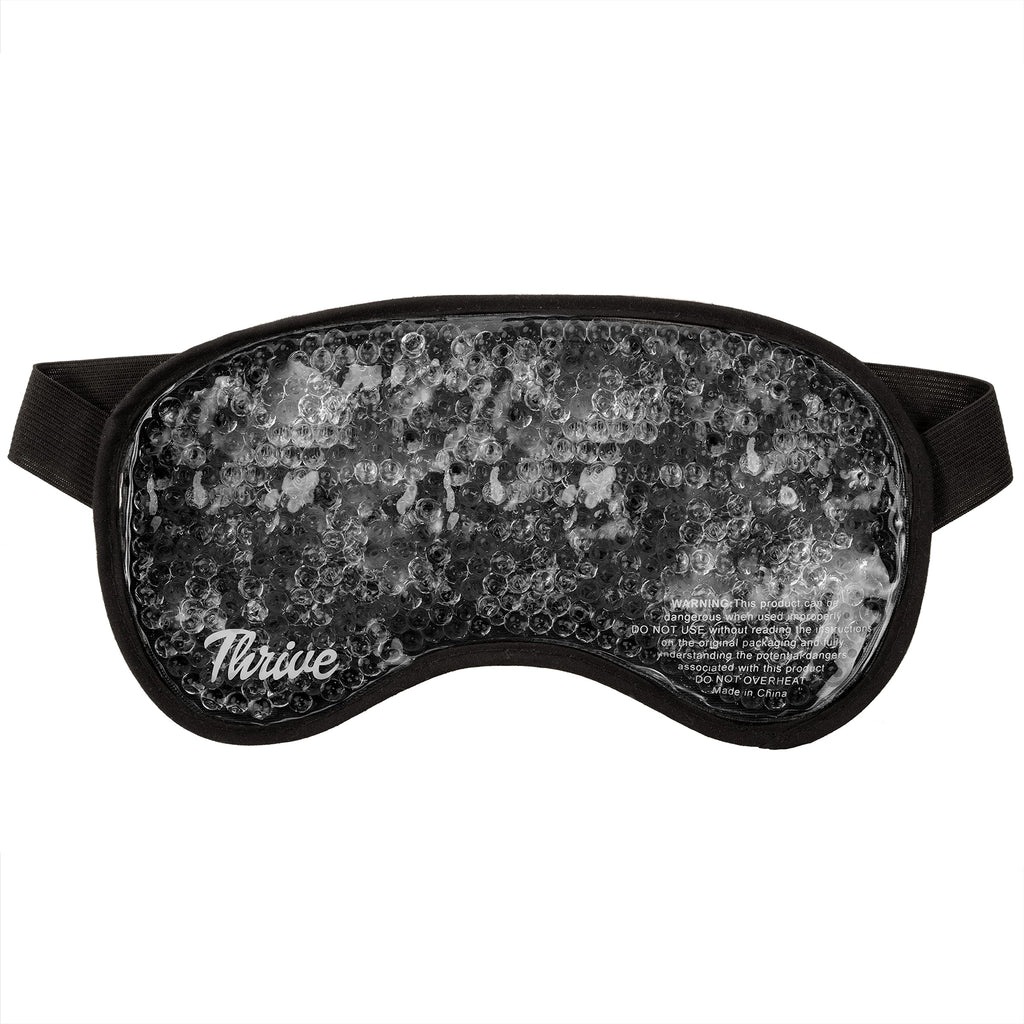 Thrive Hot & Cold Gel Bead Eye Mask/Sleep Mask - FSA HSA Approved - Larger Size Designed for Multi Use with Adjustable Strap for