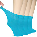 Hugh Ugoli Women Diabetic Ankle Socks, Super Soft & Thin Bamboo Socks, Wide & Loose, Non-Binding Top & Seamless Toe, 4 Pairs, Bl