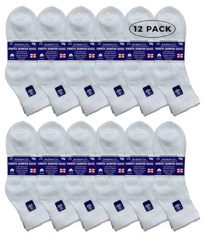 Yacht & Smith 12 Pairs Value Pack of Men and Women Diabetic Nephropathy and Edema Ankle, Ring Spun Cotton Socks