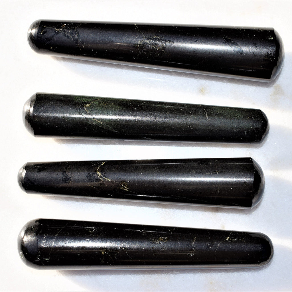 Charged 4 Himalayan Black Tourmaline Crystal Massage Wand + Selenite Charging Heart Included (Healing Energy Psychic Protection)