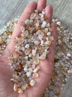 GAF TREASURES 2 oz Lot Natural Cherry Blossom Semi Tumbled Gemstone Chips, Crushed Mini Crystals, Undrilled Crystal Chips (Cherr