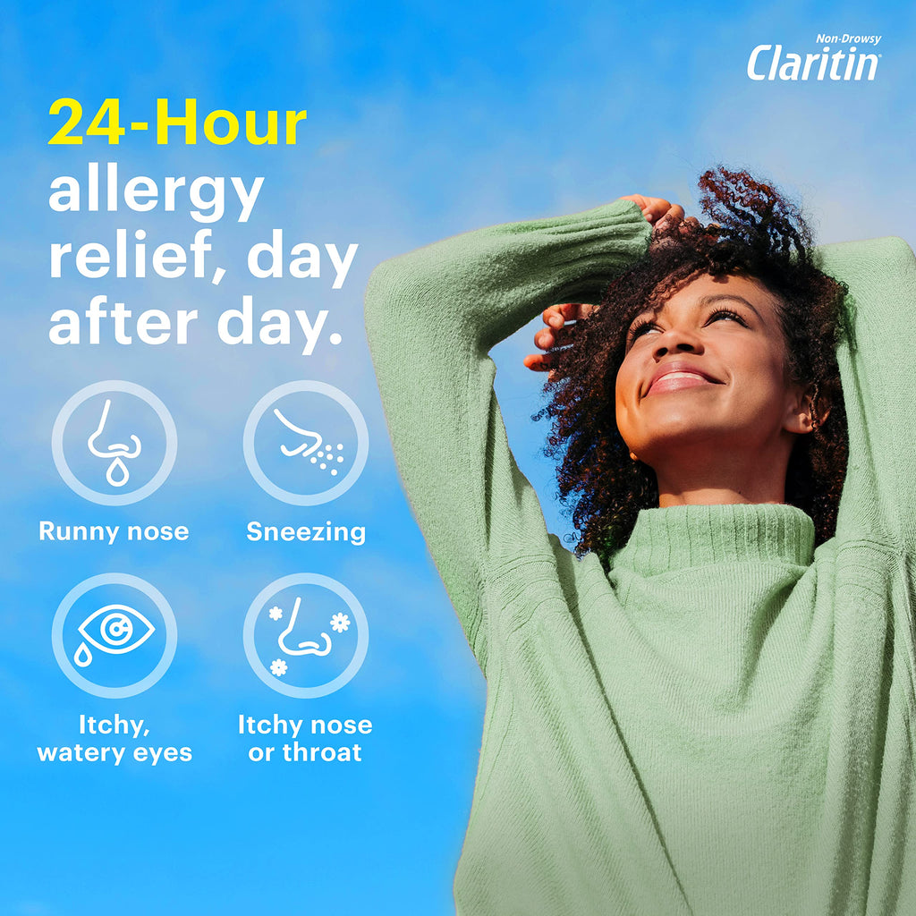 Claritin 24 HR Non Drowsy Allergy Medicine, Loratadine antihistamine tablets, 30 Ct