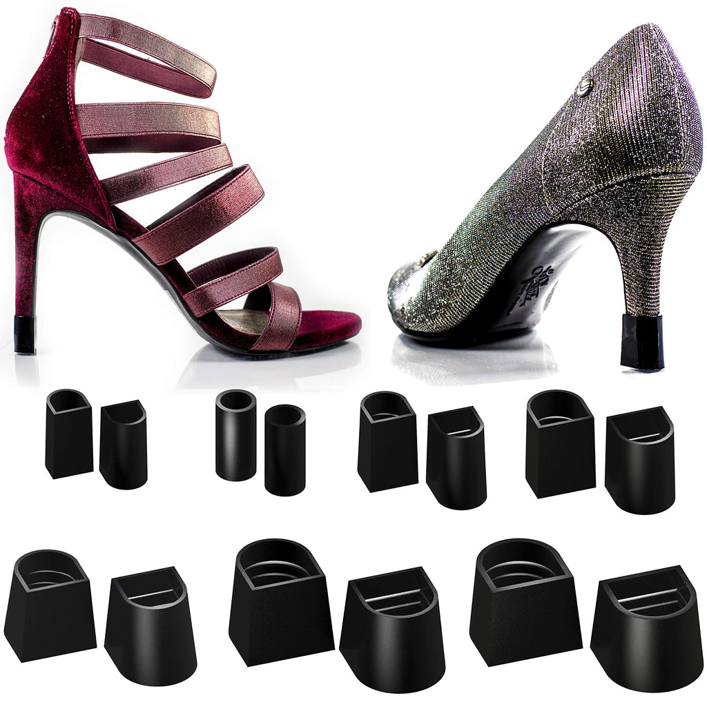 Heel Hunks Black H1 Heel Caps 10 mm | Heel Protectors Replacement Tip Caps for High Heel Shoes and Stiletto | Anti-Slip and for 