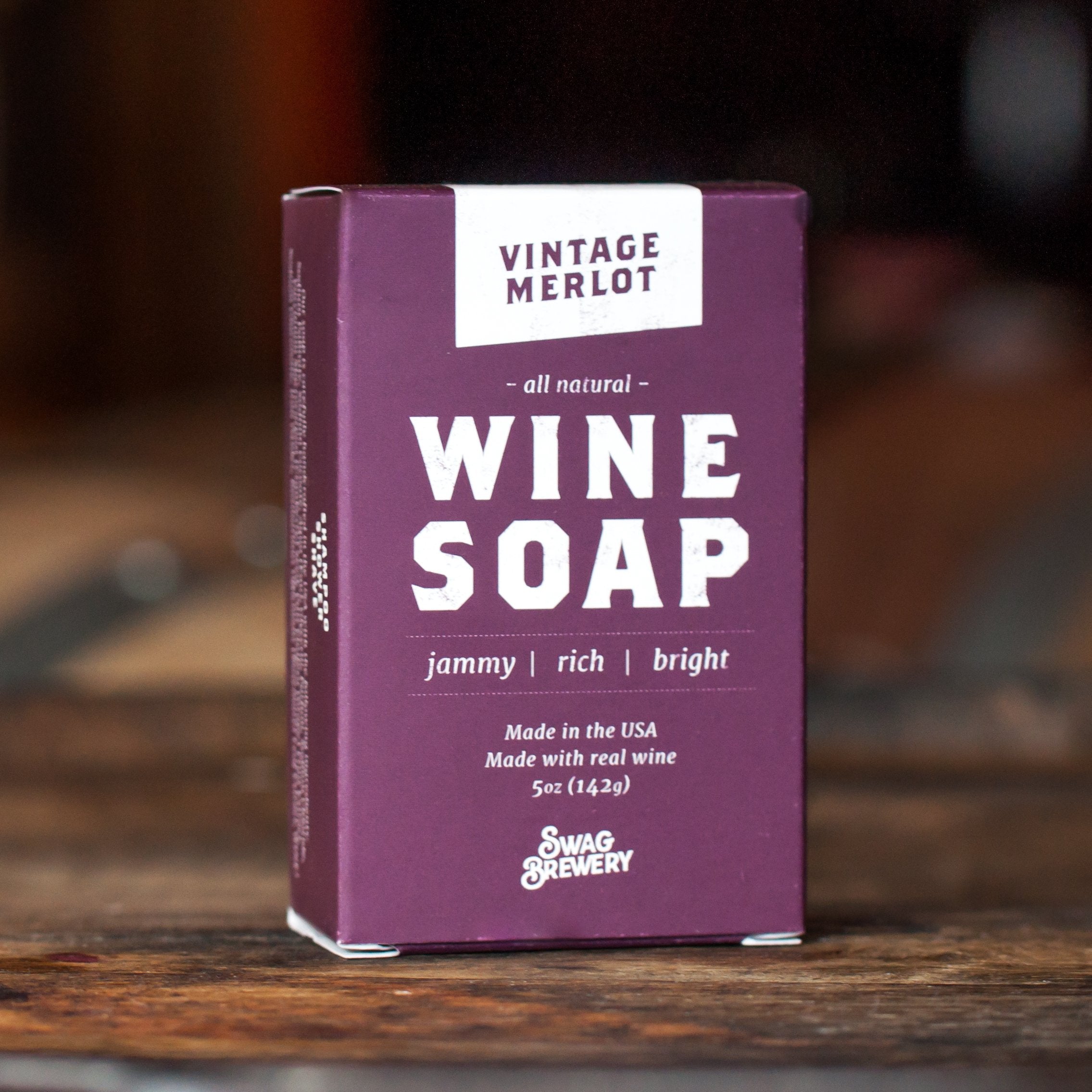 Swag Brewery Vintage Merlot WINE SOAP | Great Gift for Women, Birthdays, Wives, Men, and All Wine Lovers | All Natural + Made in