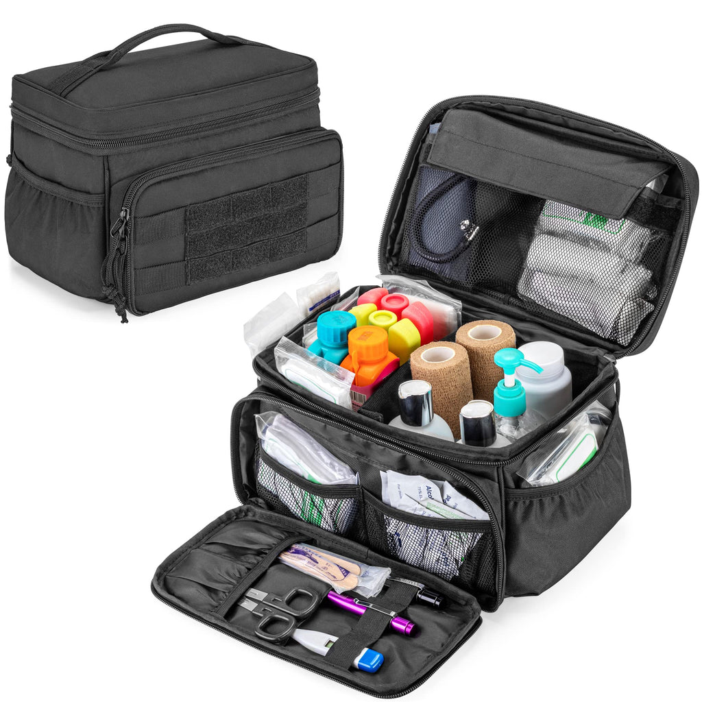 Damero Small Medicine Storage Bag Empty, Emergency Trauma Kit Organizer Bag Family First Aid Box for Hiking, Camping and Home - 