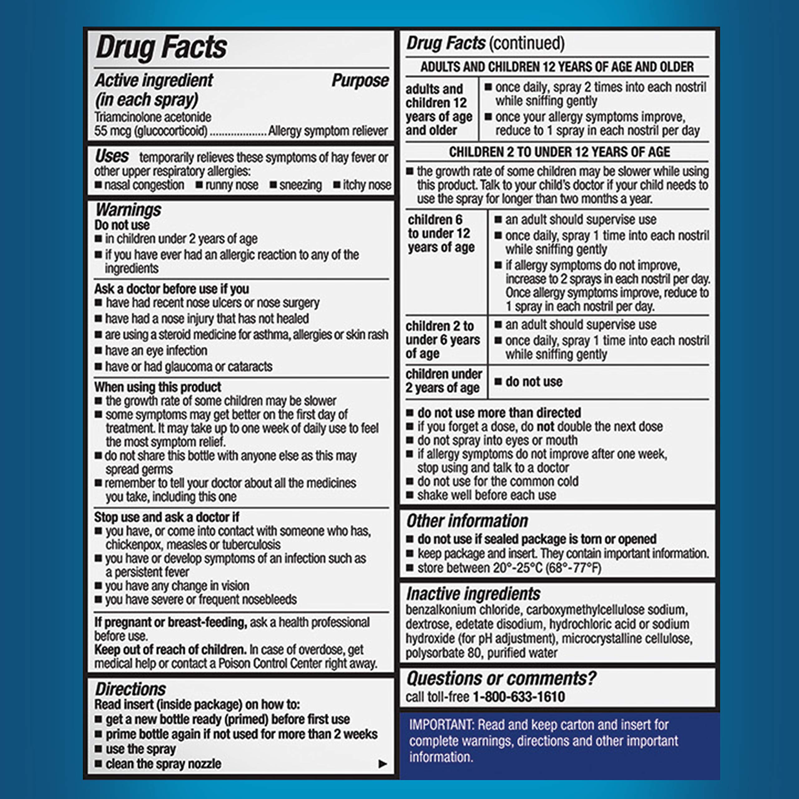Nasacort Allergy 24HR Nasal Spray for Adults, Non-Drowsy & Alcohol-Free, 120 Sprays, 0.57 fl. oz.
