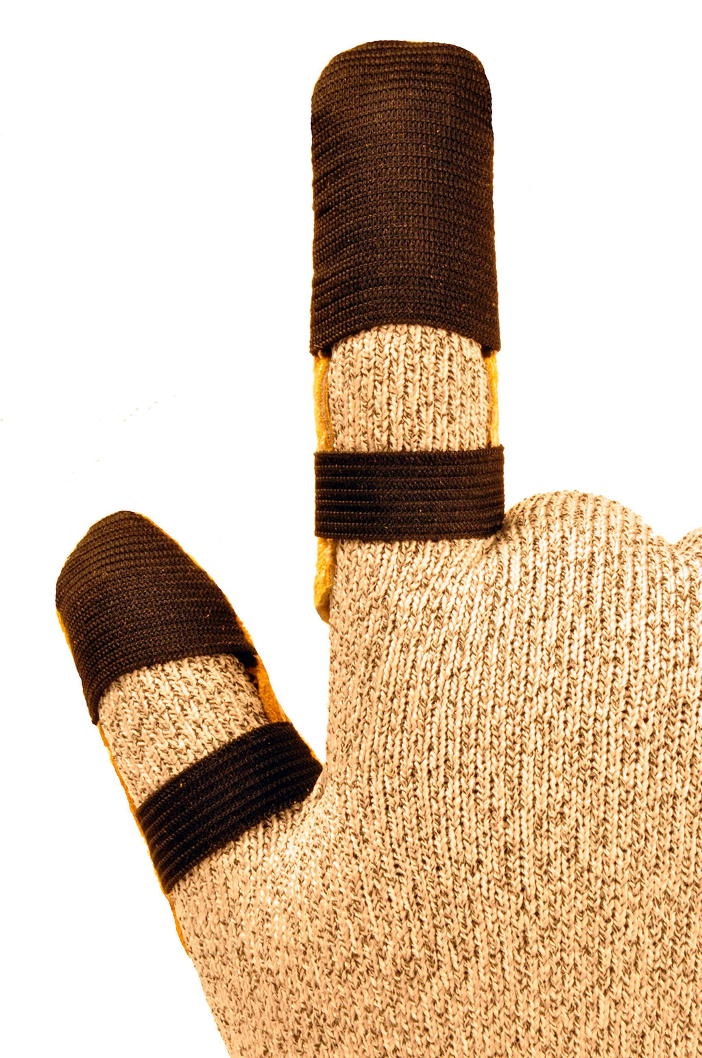 G & F Products G & F 8128L Cowhide Leather Finger Guard, Finger Protection, Size Large 10 pieces