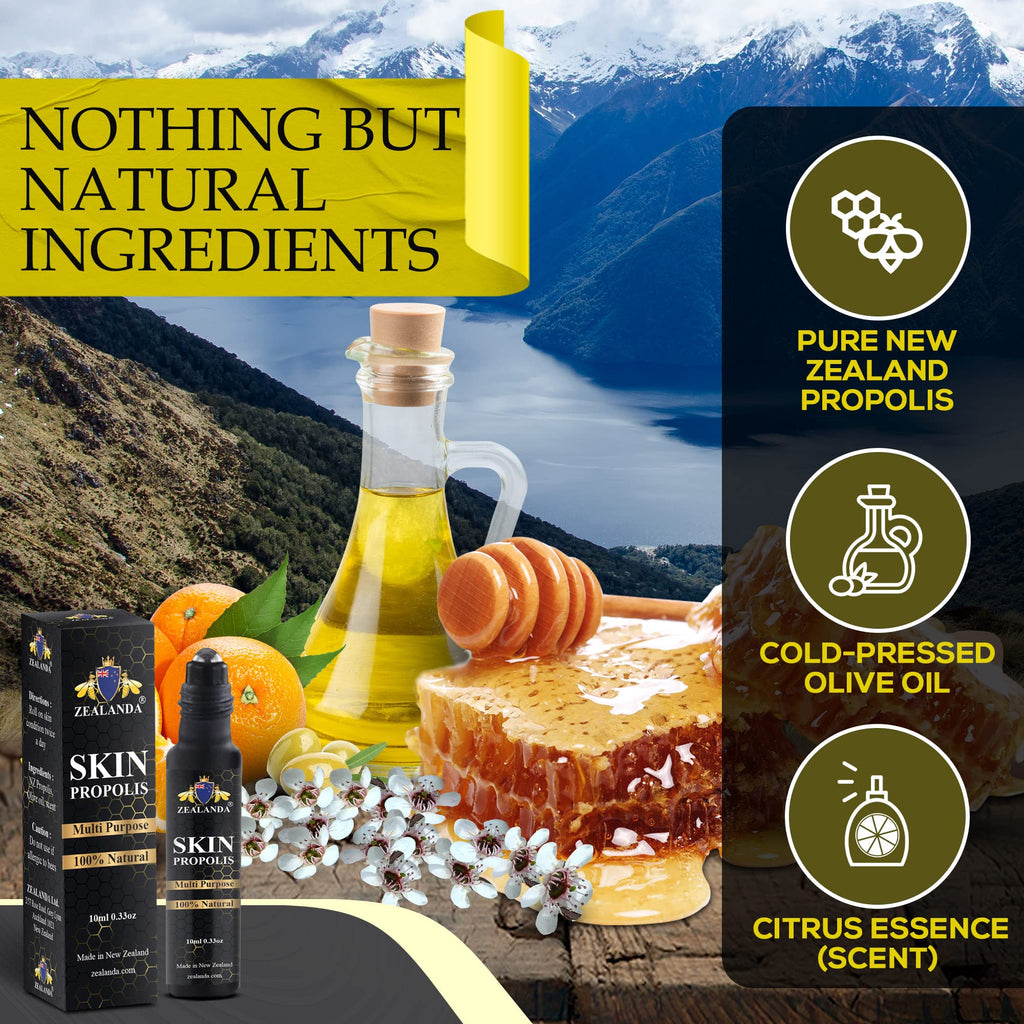 ZEALANDA Skin Propolis, Multi Purpose 100% Natural, Alcohol-Free for Acne, Pimple, Eczema, Callus, Sunspot,Skin Rash, Insect Bit