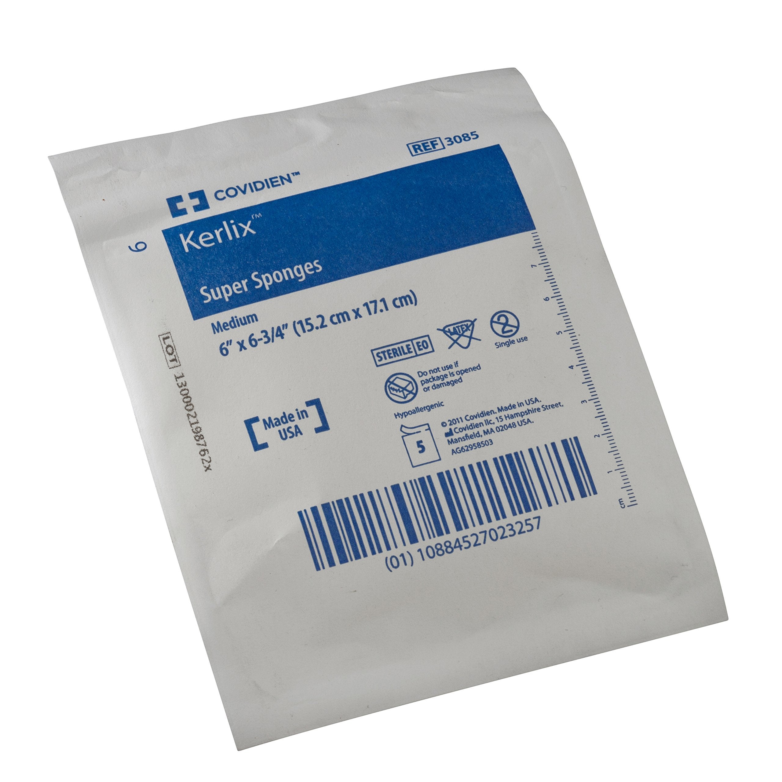 Covidien 3085 Kerlix Super Sponge, Medium, Sterile 5s in Soft Pouch (Pack of 50)