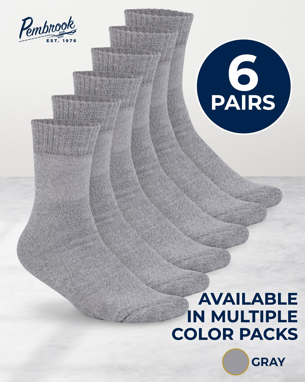 Pembrook Bamboo Viscose Diabetic Socks for Women & Men - 6 Pairs Ankle Socks for Swollen Feet | Neuropathy Socks | Moisture Wick
