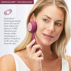 PMD Beauty Clean Pro RQ - Smart Facial Cleansing Device with Silicone Brush & Rose Quartz Gemstone ActiveWarmth Anti-Aging Massa