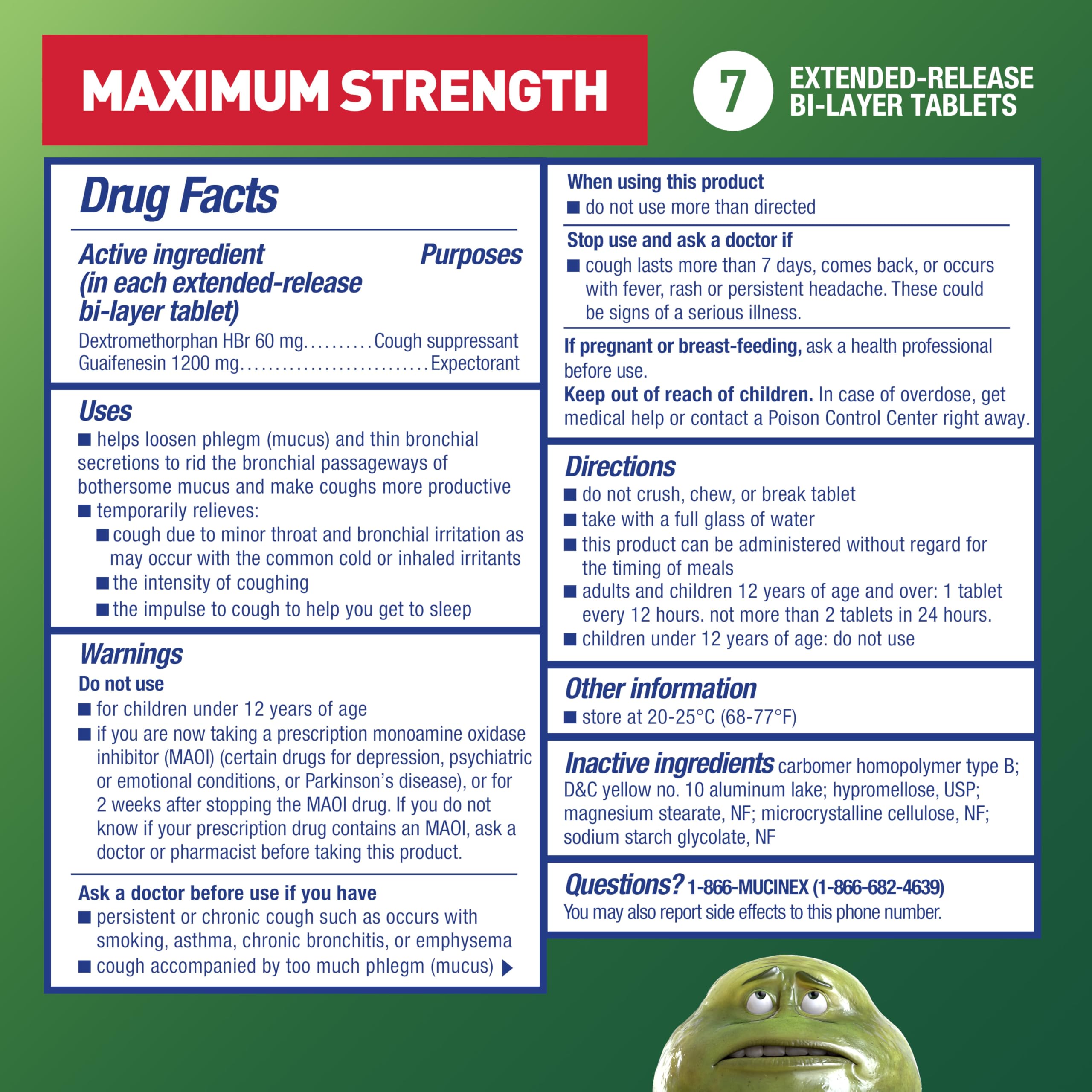 Mucinex DM 12Hr Maximum Strength Chest Congestion & Cough Medicine For Adults, Cold And Cough Medicine for Excess Mucus Relief,