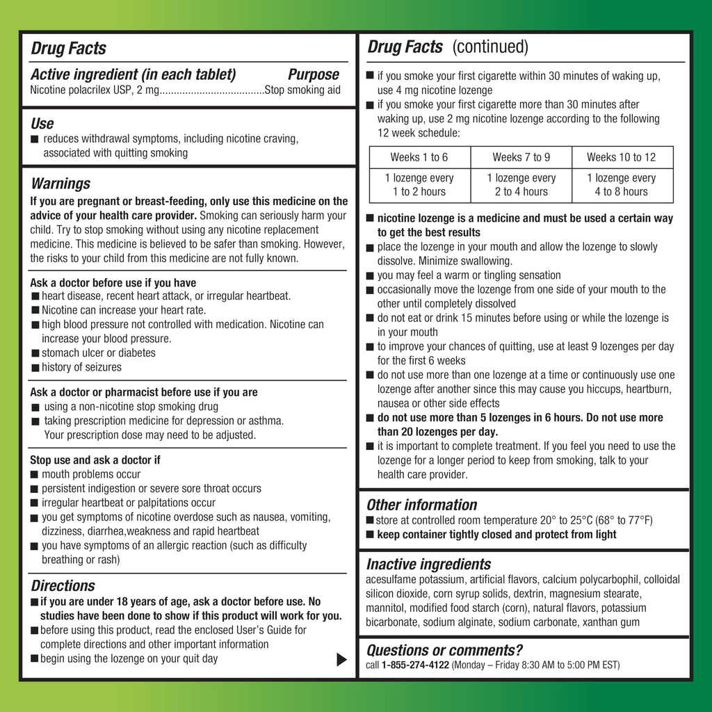 Amazon Basic Care Mini Nicotine Polacrilex Lozenge, 2 mg (Nicotine), Mint Flavor, 135 Count (Packaging may vary)