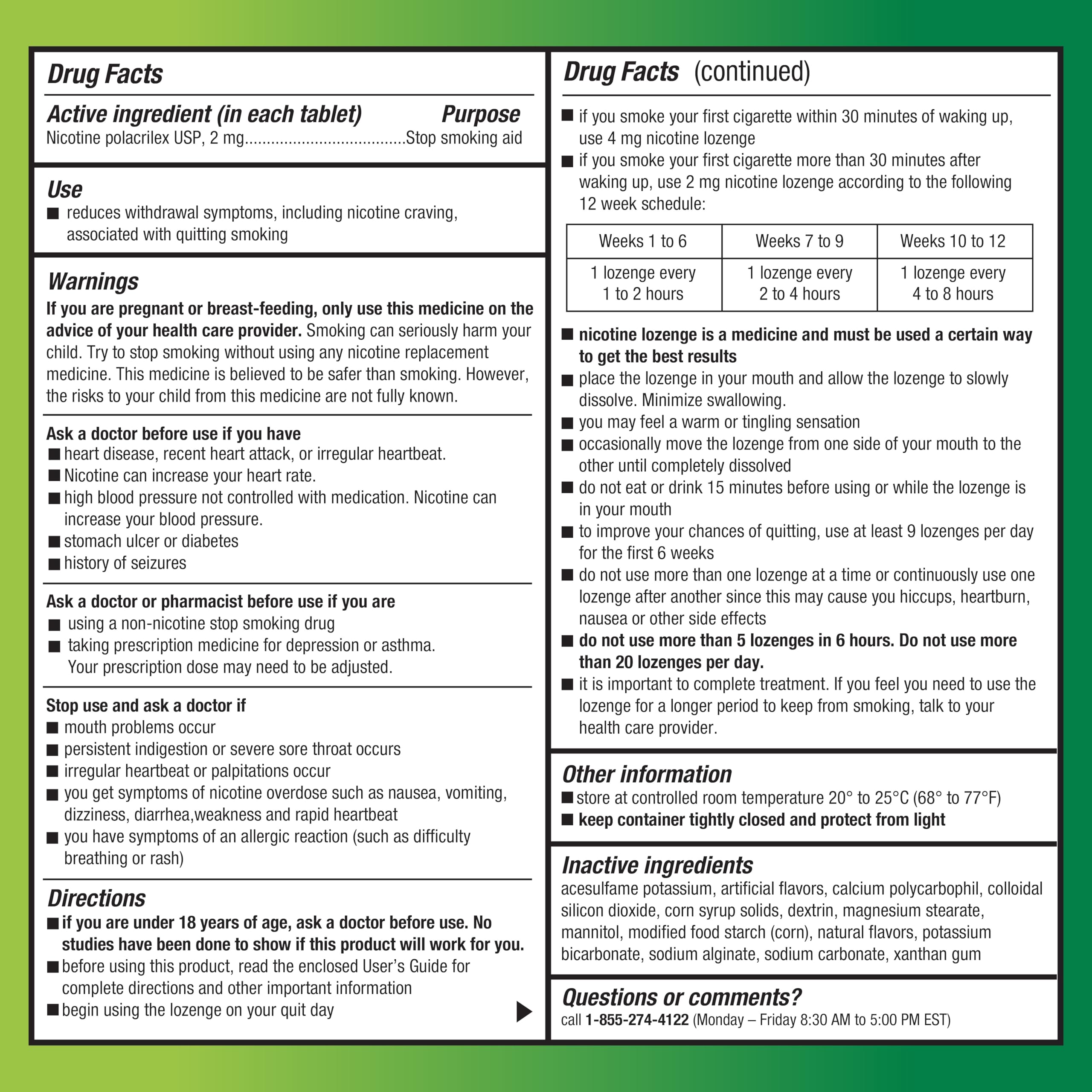 Amazon Basic Care Mini Nicotine Polacrilex Lozenge, 2 mg (Nicotine), Mint Flavor, 135 Count (Packaging may vary)