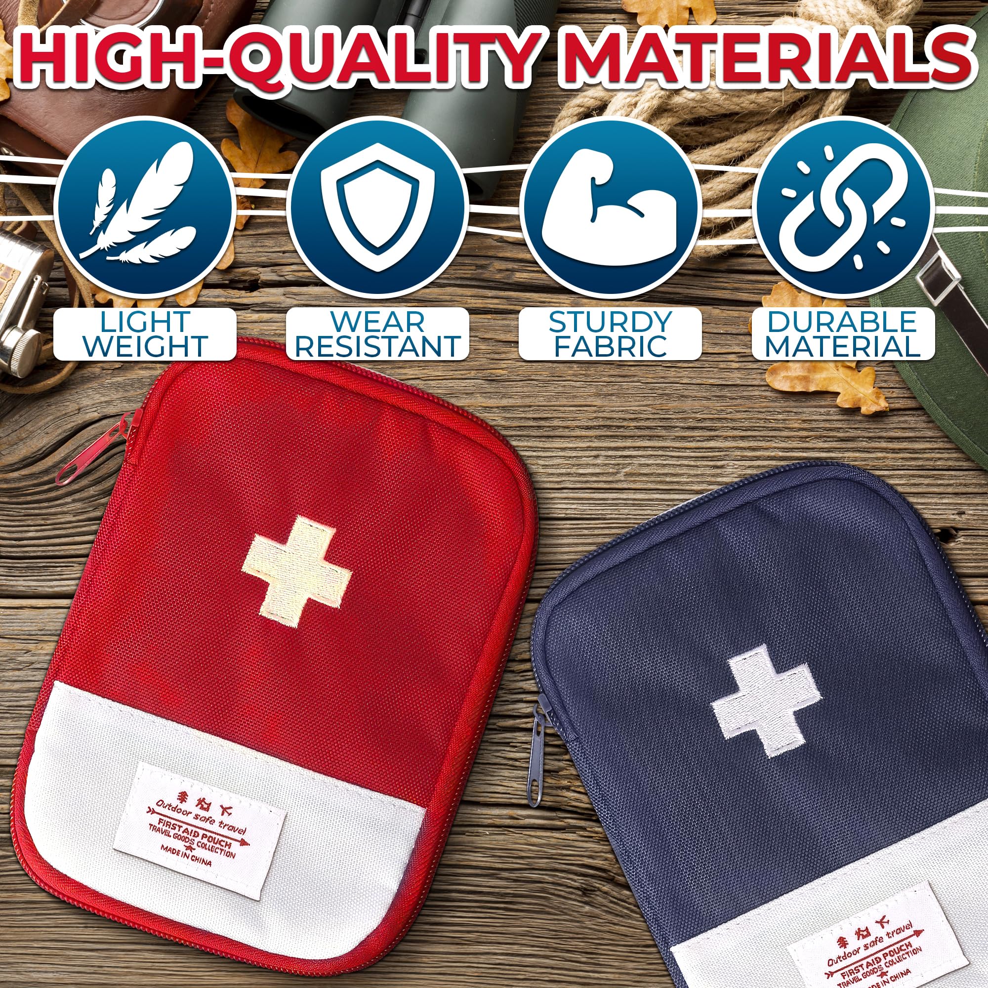 BURIUS 2 Pcs Travel First Aid Bag Empty Portable Storage - Small Medical Bag Empty with Multiple Compartments, 7.1 x 5.1 Small F