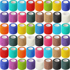 Treela 48 Pack Self Adhesive Wrap Bandage Bulk, Self Adherent Cohesive Bandage Elastic Athletic Tape Breathable Wound Tape for S