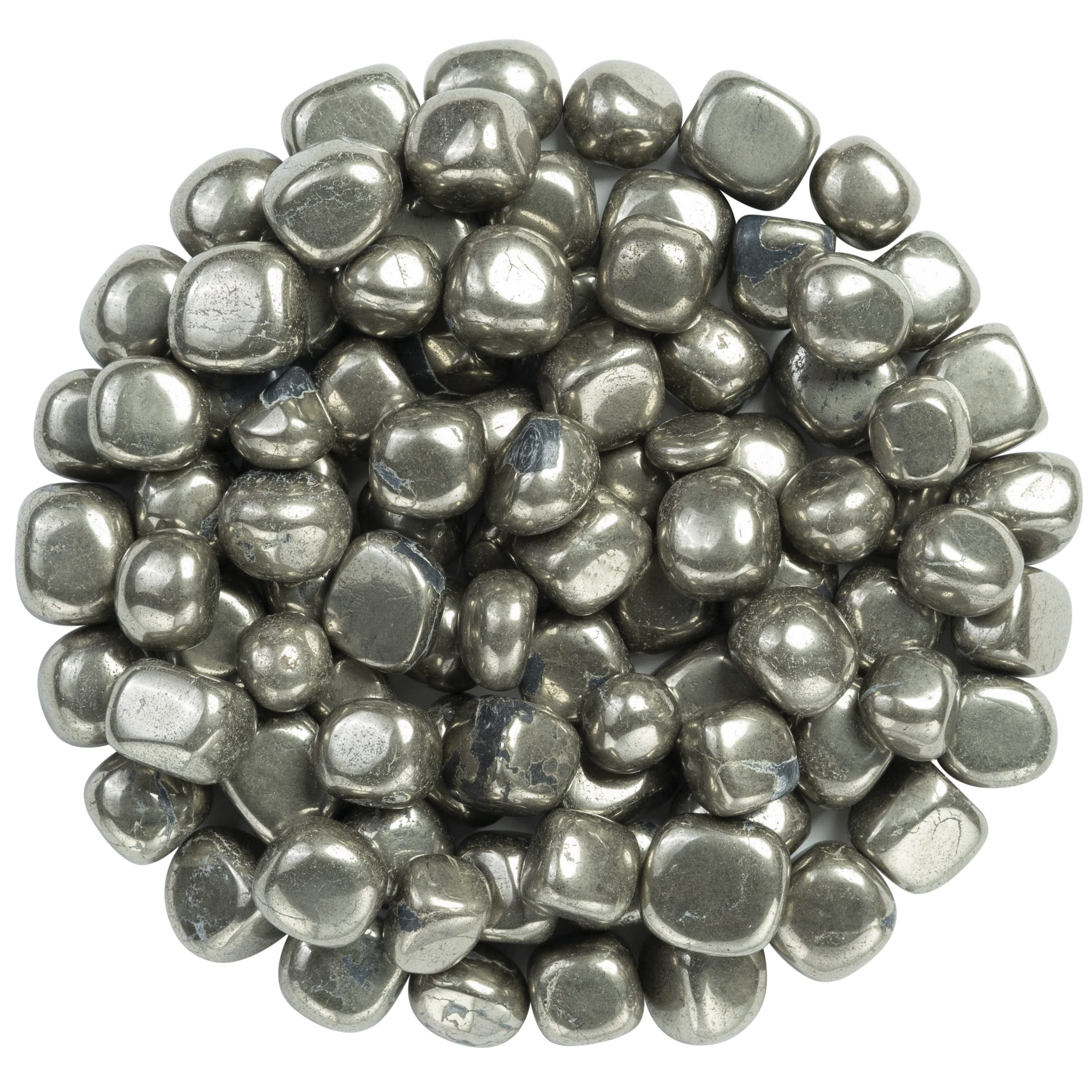 ZAICUS Golden Pyrite Tumbled Stones and Crystals Bulk, Polished Stones for Vase Filler, Lucky Stones, Fountain Rocks, Decoration