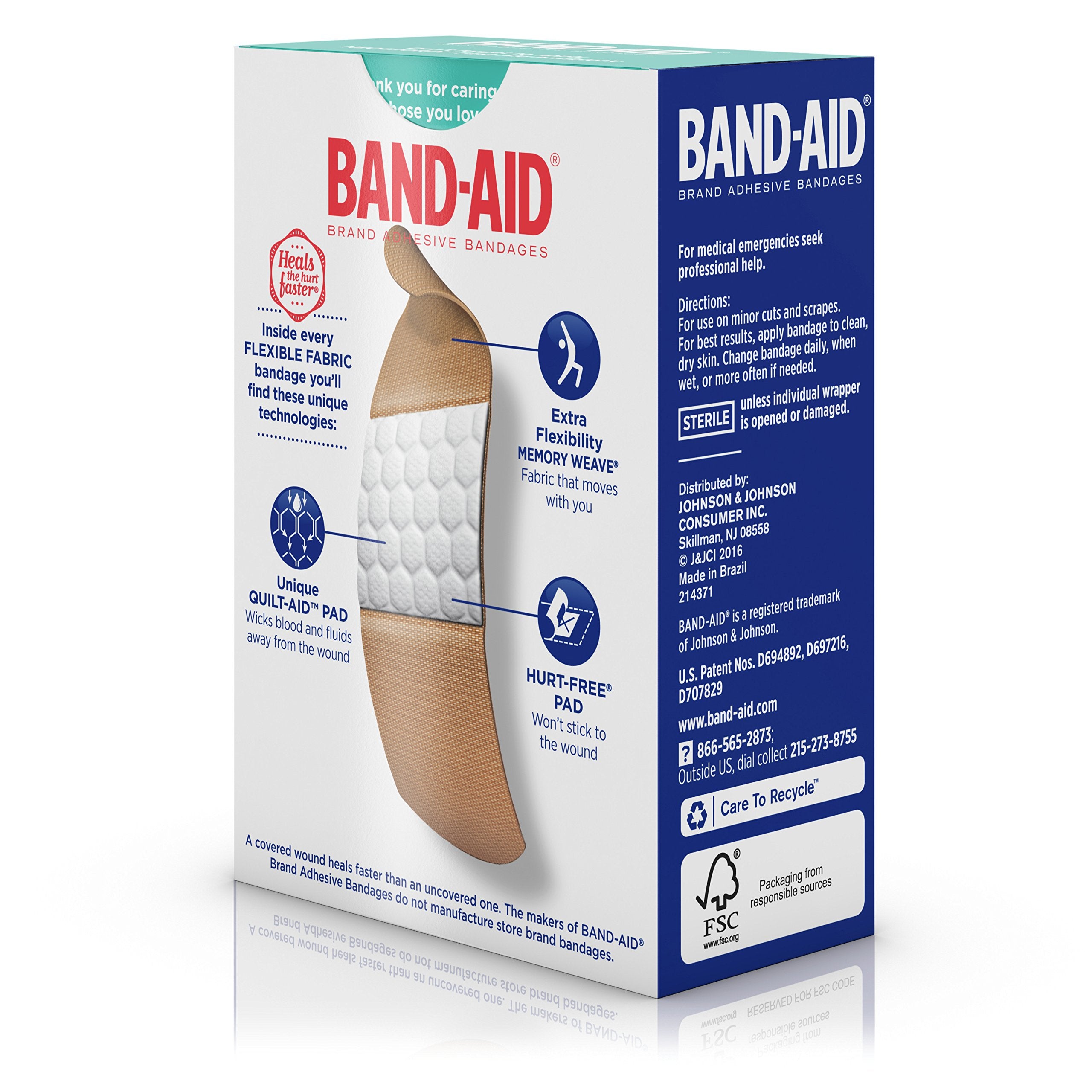 BAND-AID Bandages Flexible Fabric Assorted Sizes 30 Each (Pack of 2)