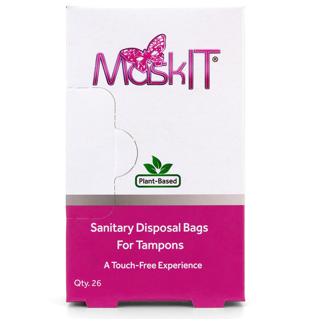 MaskIT Tampon Disposal Bags: Plant-Based Disposal Bags for Tampons - Discreet Sanitary Tampon Disposal Baggies Perfect for Home 