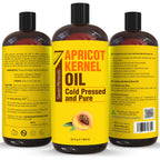 Seven Minerals Pure Cold Pressed Apricot Kernel Oil - Big 32 fl oz Bottle - Non-GMO, Hexane Free, Natural & Lightweight Moisturi