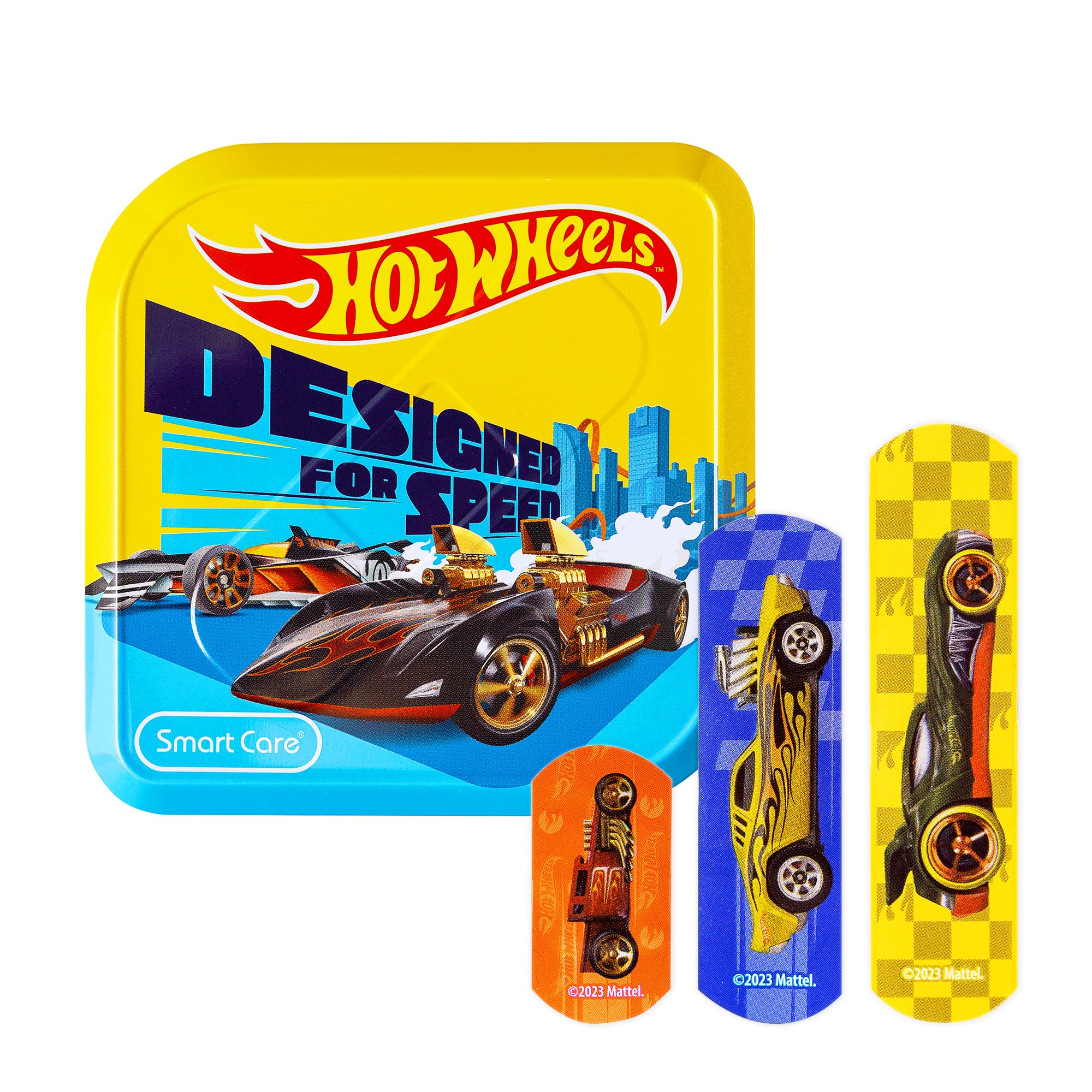 Smart Care Hot Wheels Bandage Kit, Bandaids for Kids, Ideal for Boys, Infants and Children, Latex-Free Band Aids, Ft a Collectib