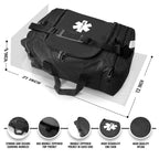 ASA TECHMED Large EMT First Responder Trauma Medical Bag Empty for Home 21x12x9 Inches, Office, School, EMTs, Paramedics, First