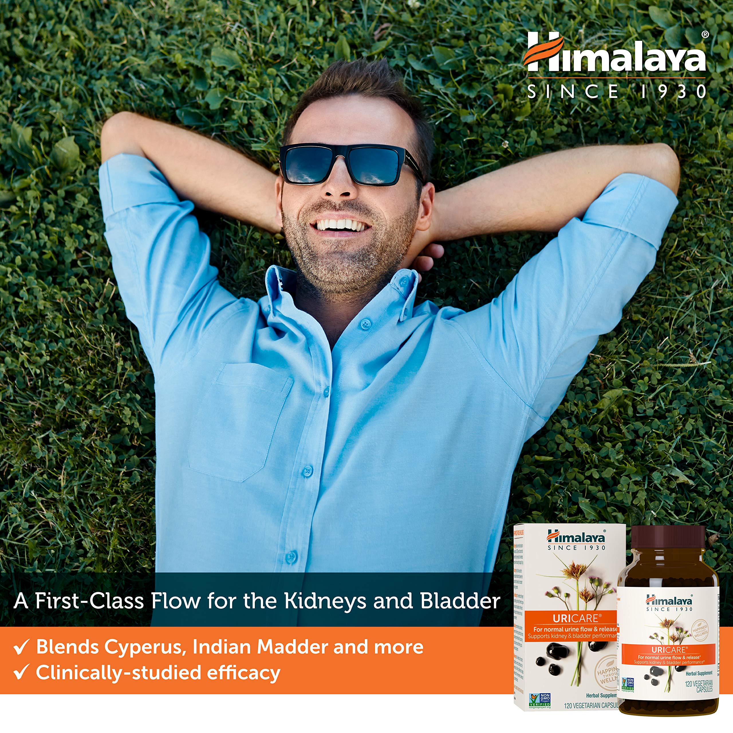 Himalaya UriCare Herbal Supplement, Kidney & Bladder Support, Urinary Tract & Urine Flow Support, Caffeine Free, Non-GMO, Gluten