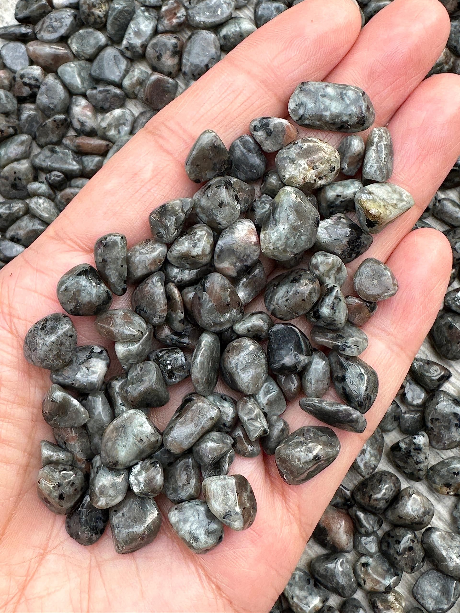GAF TREASURES 2 oz Lot Natural Semi Tumbled Gemstone Chips, Crushed Mini Crystals, Undrilled Crystal Chips (Flame)