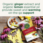 Traditional Medicinals Lozenges, Organic Throat Coat Lemon Ginger Echinacea, Sore Throat Support, 16 Individually Wrapped Lozeng