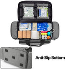 Trunab Professional Medical Bag, First Aid Storage Bag, Empty Emergency Responder Trauma Bag with Inner Dividers and No-Scratch