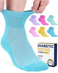 Pembrook Ankle Diabetic Socks for Women and Men | 6 Pairs | Wide Calf and Ankle Neuropathy Socks for Women | Moisture Wicking Wo