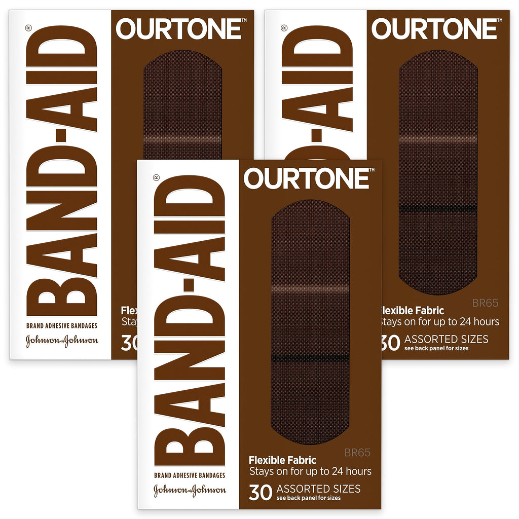 Band-Aid Brand Ourtone Adhesive Bandages, Flexible Protection & Care of Minor Cuts & Scrapes, Quilt-Aid Pad for Painful Wounds, 