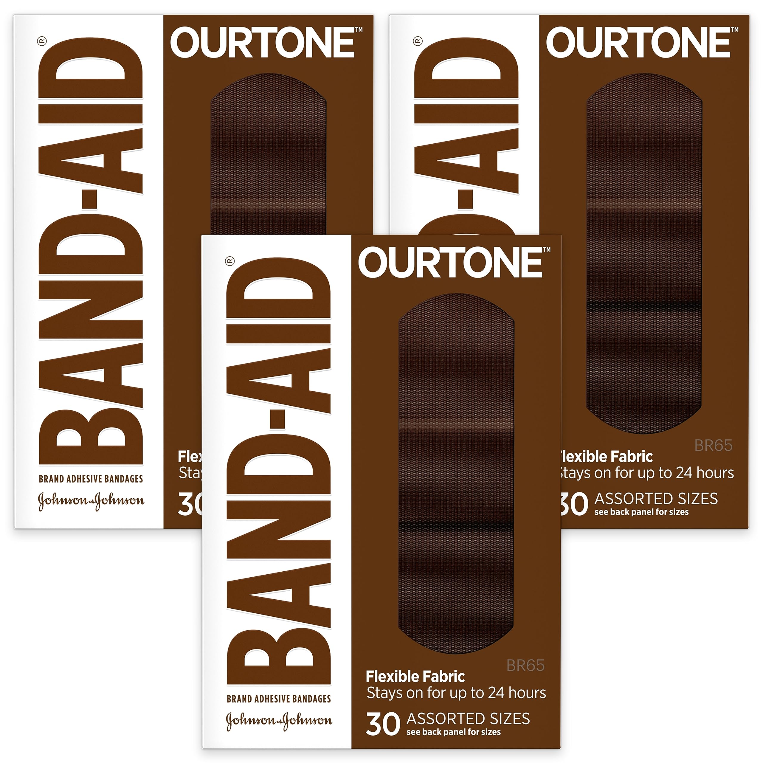Band-Aid Brand Ourtone Adhesive Bandages, Flexible Protection & Care of Minor Cuts & Scrapes, Quilt-Aid Pad for Painful Wounds, 
