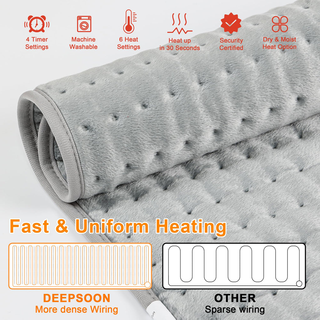 Electric Heating Pads,Heating Pads for Back,Shoulder,Hot Pad for Neck and Arms,Abdomen,Moist Heated Pad for Legs and Knee,Auto S