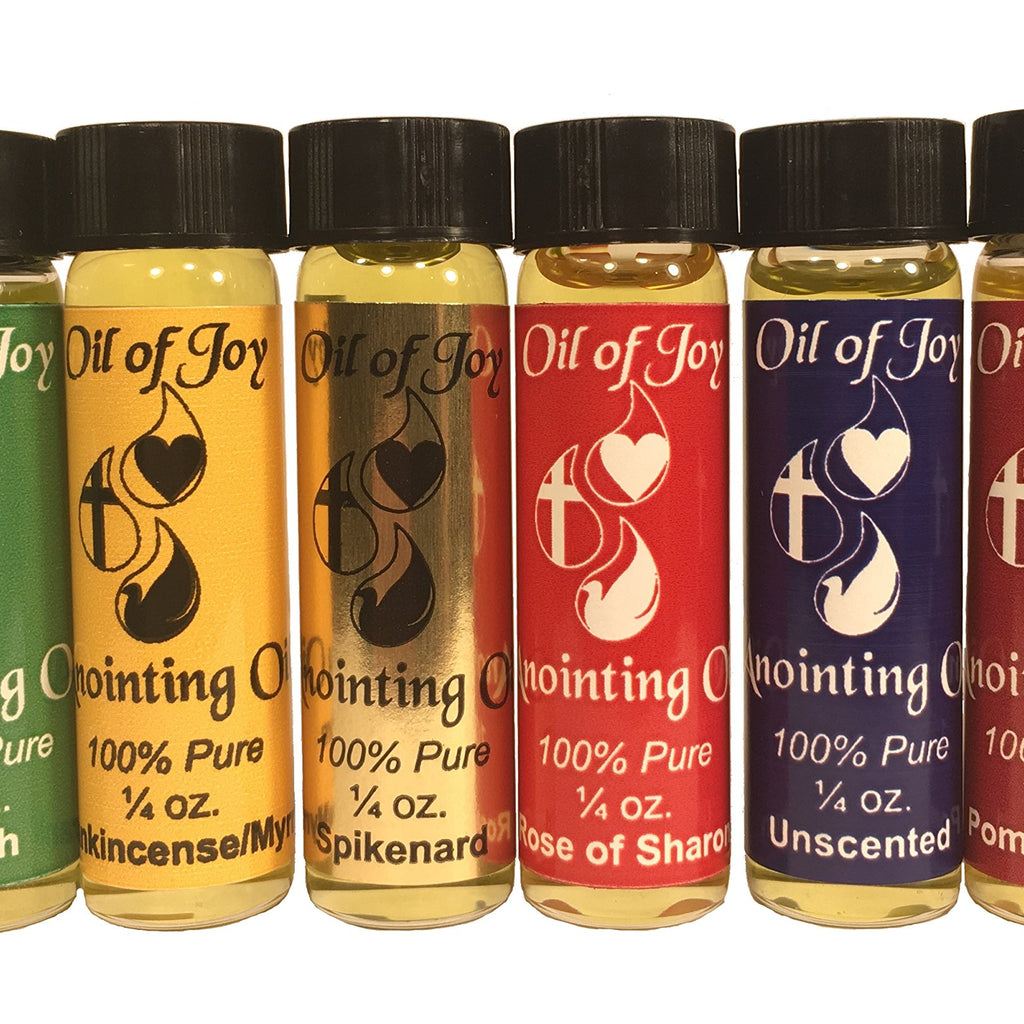 Pack of 6 Anointing Oil for Prayer - Assorted Scents - Rose of Sharon Anointing Oil Frankincense and Myrrh, Lily of The Valley, 