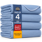 Utopia Bedding Waterproof Incontinence Bed Pads 18 x 24 Inches (Pack of 4, Blue), Washable and Reusable Underpads for Adults, El